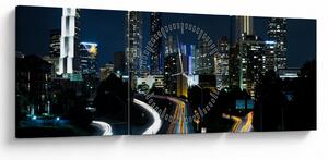 Tabloul metropolei nocturne (cu ceas) (90x30 cm)
