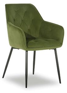 Scaun BEL NEW, verde/negru, stofa catifelata/metal, 58x63x86 cm