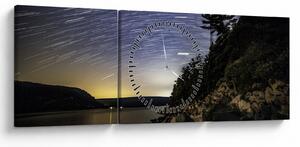 Tablou - cerul cu apus de soare (cu ceas) (90x30 cm)
