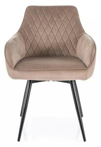 Scaun MARLO, bej inchis - Bluvel 40, stofa catifelata/metal, 55x58x88