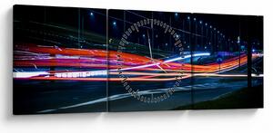 Tabloul orașului nocturn (cu ceas) (90x30 cm)