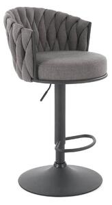 Scaun bar textil H125, gri - Nea 15, stofa clasica/otel, 53x54x90/105