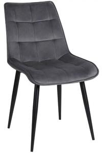 Scaun RON, gri inchis/negru, stofa catifelata/metal, 48x62x87 cm