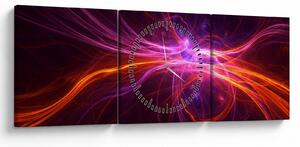 Tablou cu abstracțiune modernă (cu ceas) (90x30 cm)