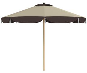 Outsunny Umbrelă de Soare cu UPF 50+ și 8 spițe, Φ2,66x2,34 m, Bej | Aosom Romania