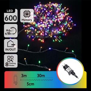 Aigostar - Instalație luminoasă LED RGBY pentru exterior, 600 LED-uri/6W/230V/8 funcții/30 m/IP44