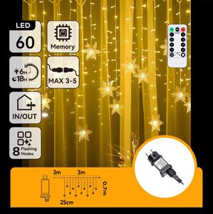 Aigostar - Ghirlandă LED de Crăciun pentru exterior 120 LED/6 W/230 V/8 funcții 3 x 0,7 m IP44 alb cald + telecomandă