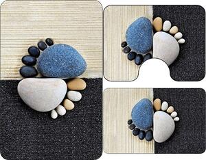 Set 3 covorase antiderapante de baie, Stones