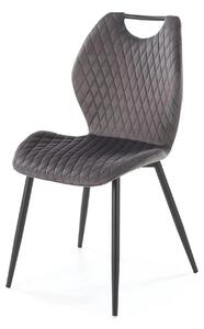 Scaun K569, gri - HLR 21, stofa catifelata/otel, 47x54x84 cm