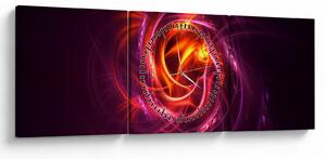 Tabloul cu abstracțiune modernă care luminează (cu ceas) (90x30 cm)