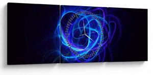 Tabloul cu ghem albastru abstract (cu ceas) (90x30 cm)