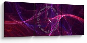 Tabloul abstract cu linii curbe (cu ceas) (90x30 cm)