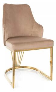 Scaun ALURE, bej inchis - Bluvel 28, stofa catifelata/metal, 52x64x89