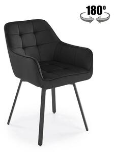 Scaun K588, negru - HLR 66, stofa catifelata/otel, 55x60x89 cm