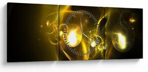 Tabloul abstract cu bile galbene (cu ceas) (90x30 cm)
