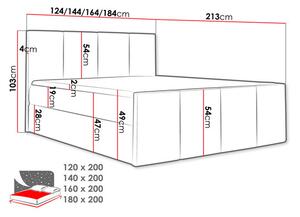 Pat matrimonial 180 cm Bridget (negru). 1121848
