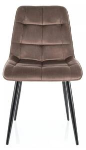 Scaun CHIC, cappuccino - Bluvel 38, stofa catifelata/metal, 50x58x88 c