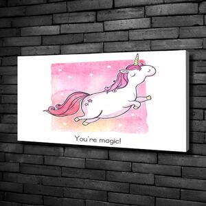 Tablou canvas unicorn roz