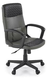 Scaun birou BJORN, negru, piele ecologica, 58x57x100/112 cm