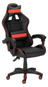 Scaun gaming X-PLAY, negru/rosu, piele ecologica, 64x65x123/132 cm