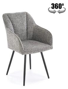 Scaun K576, gri/negru, stofa clasica/otel, 54x60x85 cm