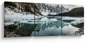 Tablou - lacul iarna (cu ceas) (90x30 cm)