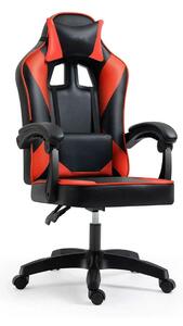 Scaun gaming IMPERIA, negru/rosu, piele ecologica/metal, 64x64x104/116