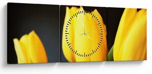 Tablou cu lalele (cu ceas) (90x30 cm)