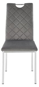 Scaun K578, gri - HLR 21/argintiu, stofa catifelata/otel, 43x53x93 cm