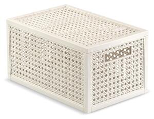Cutie de depozitare crem din plastic reciclat cu capac 19x30x15 cm Kaya – Curver