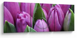 Tablou - florile lalelelor (cu ceas) (90x30 cm)