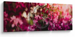 Tablou cu florile tufișului înflorit (cu ceas) (90x30 cm)