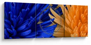 Tablou detailat cu flori (cu ceas) (90x30 cm)