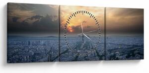 Tabloul - Paris din înâlțime (cu ceas) (90x30 cm)