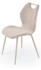Scaun K569, bej/casmir, stofa catifelata/metal, 47x54x84 cm
