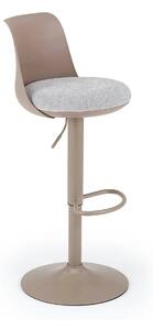 Scaun bar H127, cappuccino/gri, stofa clasica/polipropilena/metal, 40x