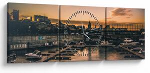 Tablou - orașul port (cu ceas) (90x30 cm)