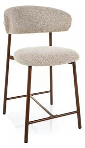 Scaun bar ELTON H-2, bej/nuc, stofă/metal, 43x45x91 cm