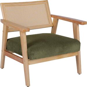 Fotoliu Villaine rattan verde 65,5/68,5/72,5 cm