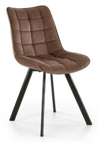 Scaun K332, maro/negru, stofa catifelata/metal, 46x61x84 cm
