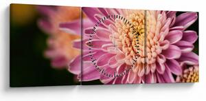 Tablou detailat cu flori (cu ceas) (90x30 cm)