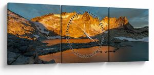 Tablou cu peisaj montan (cu ceas) (90x30 cm)