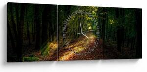 Tablou cu poteca prin pădure (cu ceas) (90x30 cm)