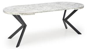 Masă de sufragerie extensibilă 100-250 cm Pepeera (marmură alb + negru) (pentru 6 8 persoane). 1049335