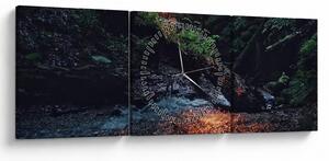Tablou cu râu montan (cu ceas) (90x30 cm)