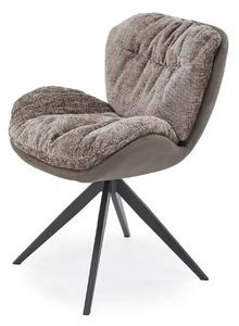 Scaun rotativ K599, gri/negru, stofa/piele ecologica/metal, 62x67x85 c