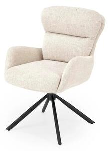 Scaun rotativ K593, bej/negru, stofa/metal, 56x54x89 cm