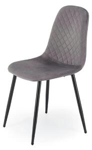 Scaun K608, gri, stofa catifelata/metal, 45x52x88 cm