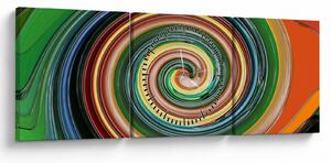 Tablou abstract - spirala colorata (cu ceas) (90x30 cm)