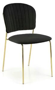 Scaun K499, negru/auriu, stofa catifelata/metal, 47x56x85 cm